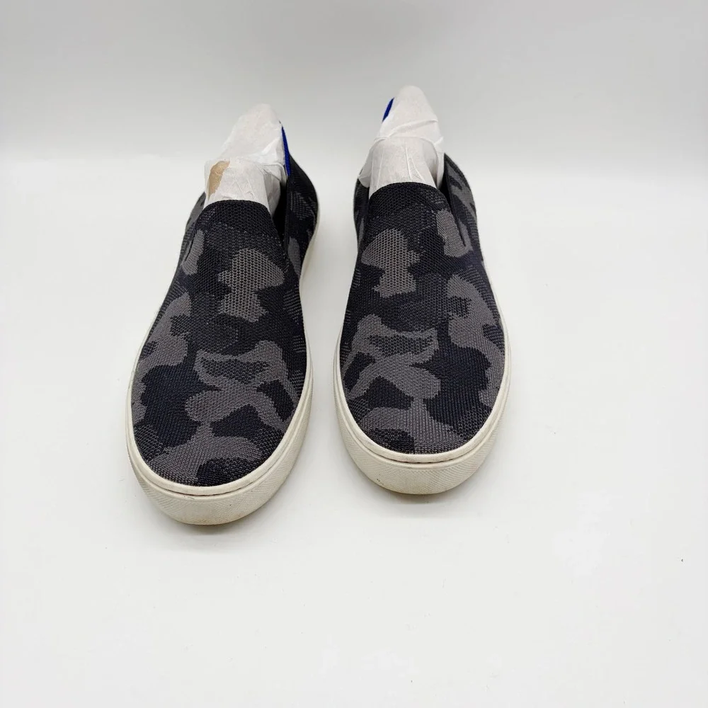 Rothy's The Sneaker Women 9.5 Grey Camo Slip‎ On Knit Sustainable Comfort Shoes